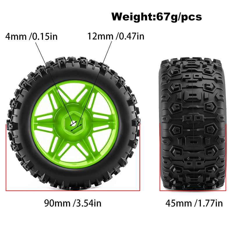 4PCS RC Monster Truck Wheels T - Rc Hobby Trucks review and price