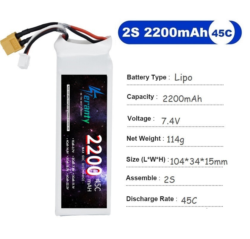 2PCS 7.4V Lipo 2S Battery 1500 - Rc Hobby Grade Car review and price